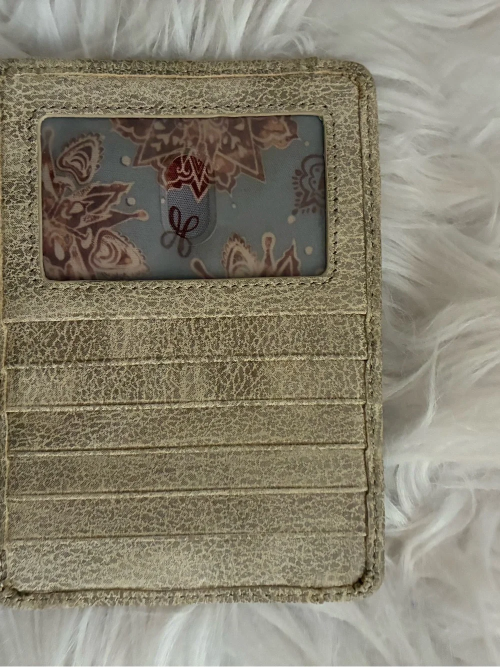 Hobo Euro Card Wallet metallic gold color